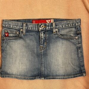 Guess Blue Denim Skirt with Red Details